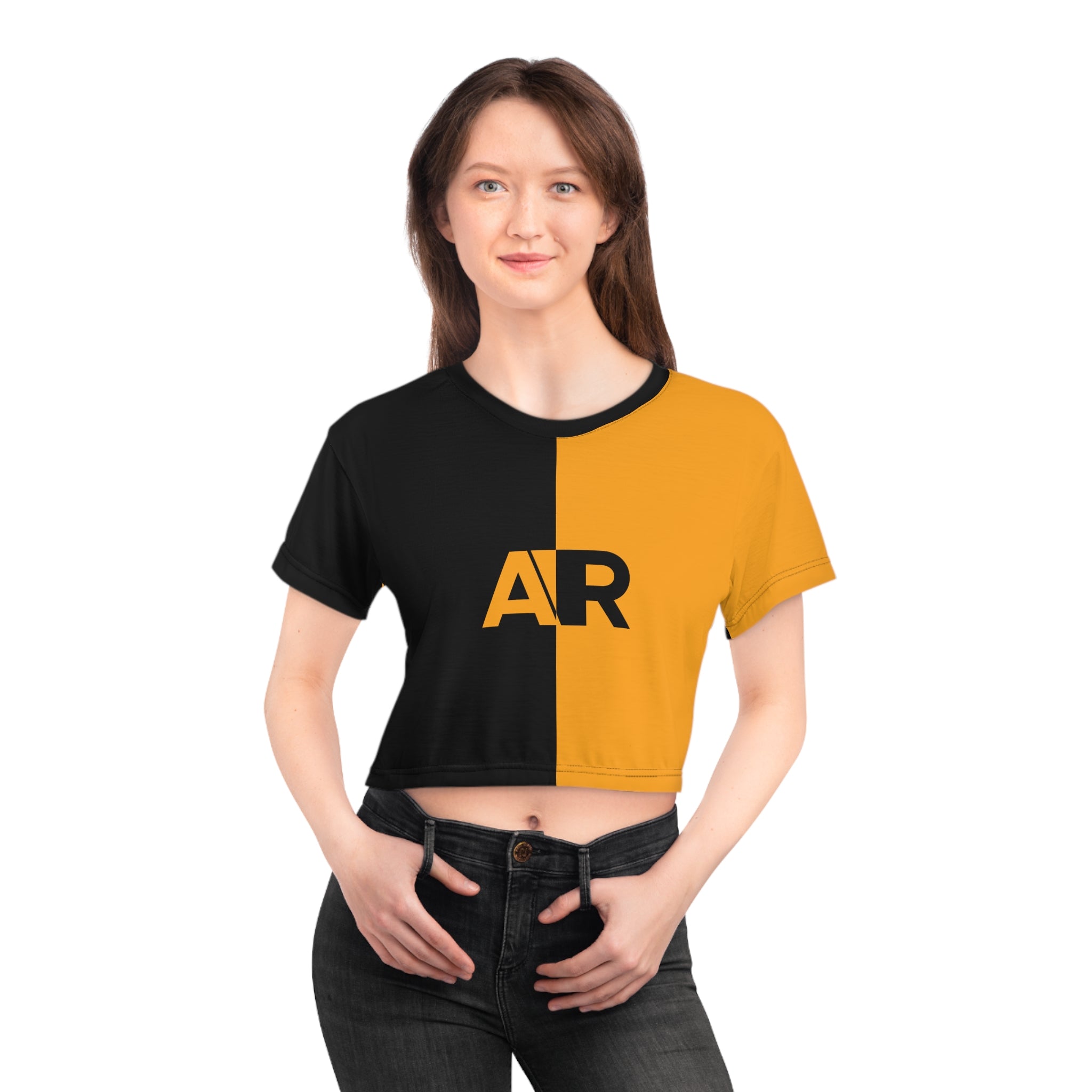 Split-Color Crop Tee